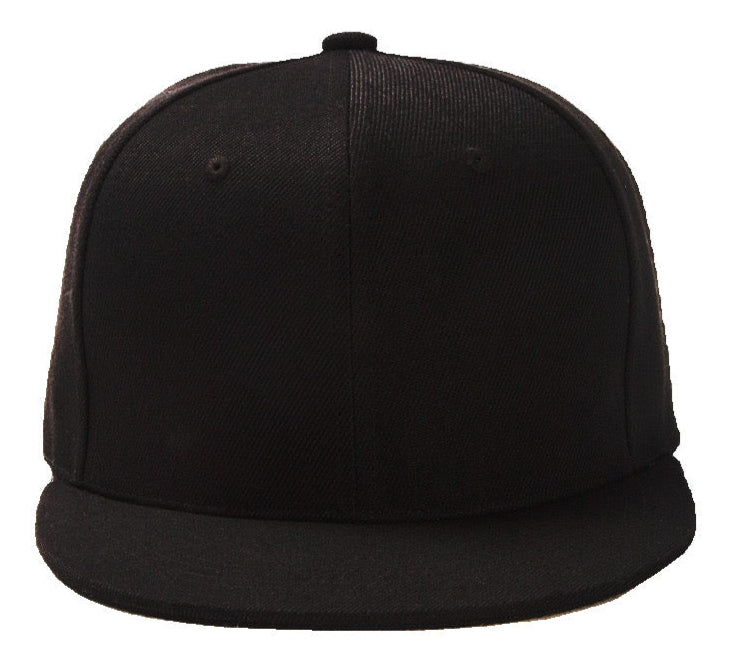 Black Baseball Hat - Double Snapback 9Fifty Style - The Cap Dudes - Front View