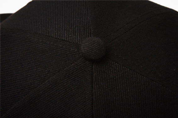 Black Baseball Hat - Top View - The Cap Dudes