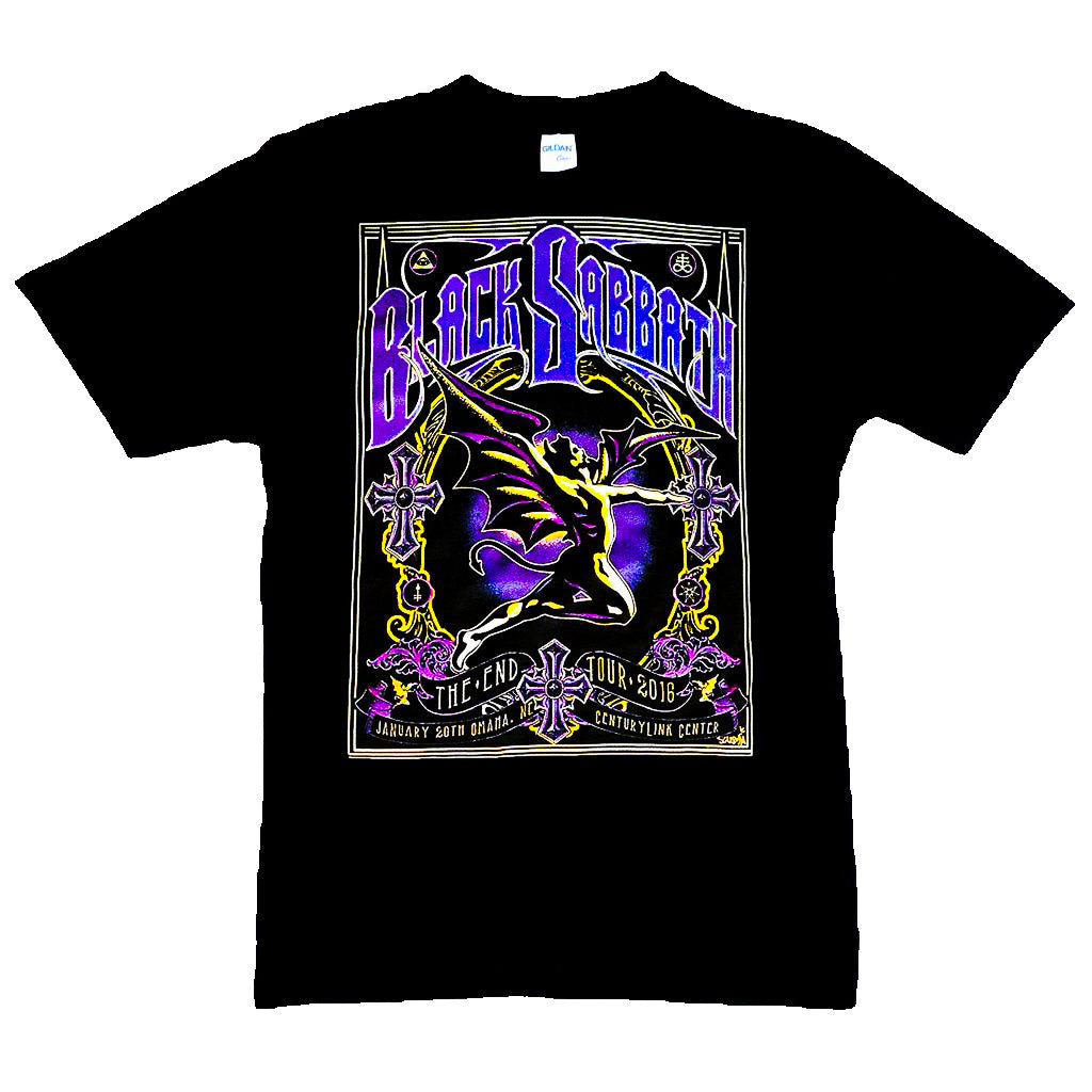 Black Sabbath-Black TShirt-The End Tour-The Cap Dudes-Front View.