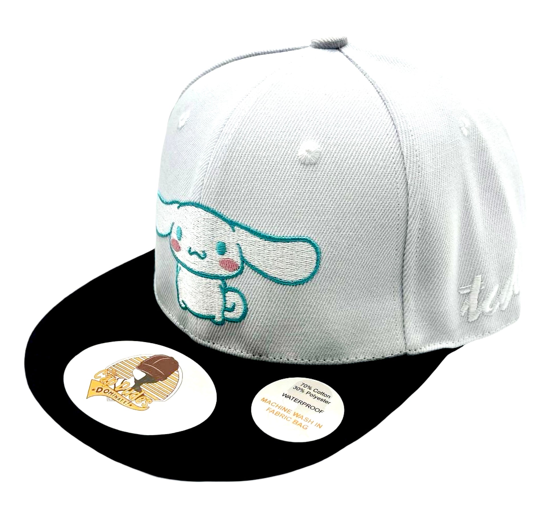 Cinnamoroll White and Black Baseball Hat - The Cap Dudes