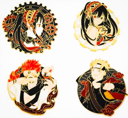 Date A Live and Naruto - Manga - Anime Brooch Accessory - Front