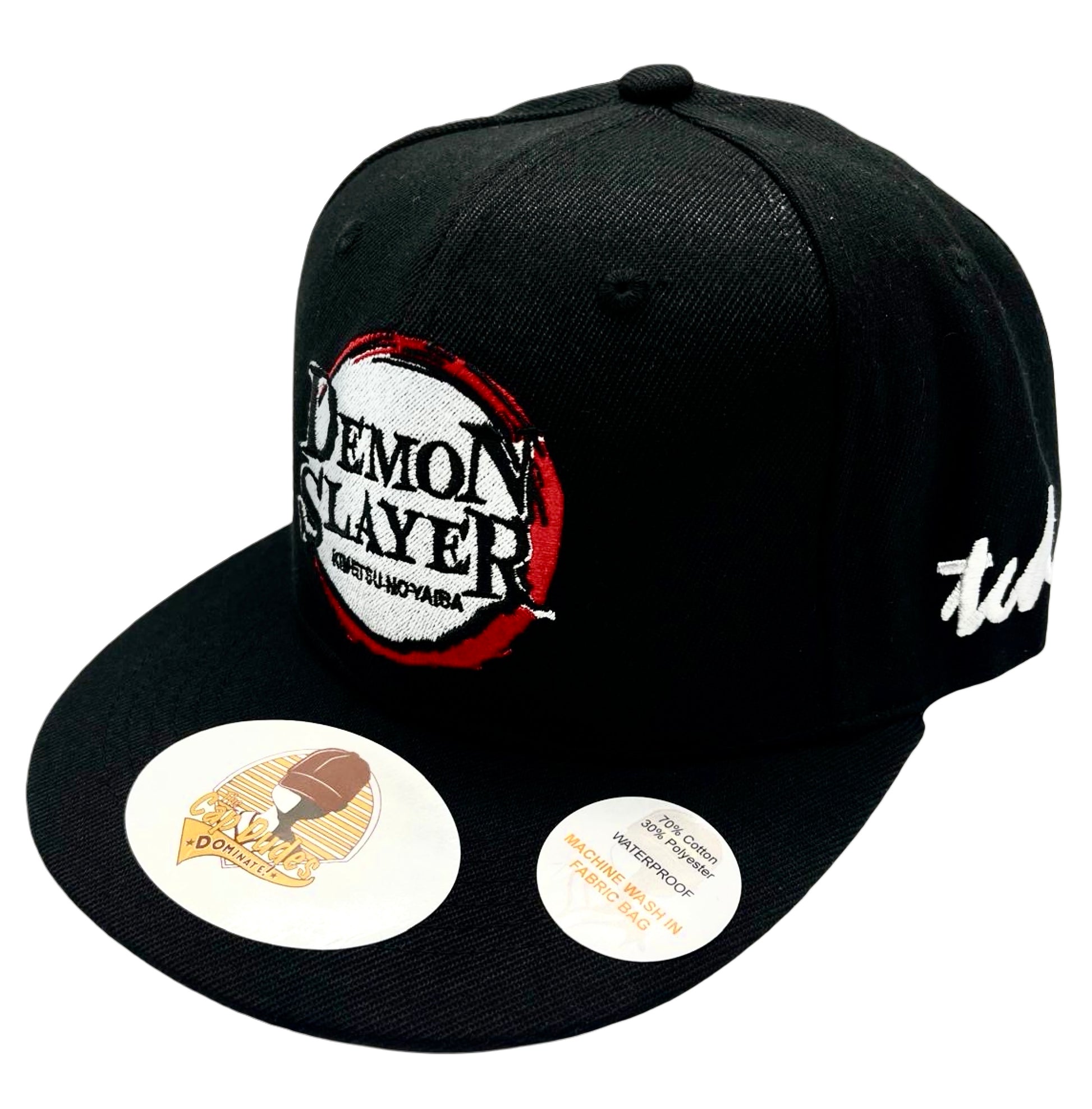 Demon Slayer Black Baseball Hat - Side View - The Cap Dudes