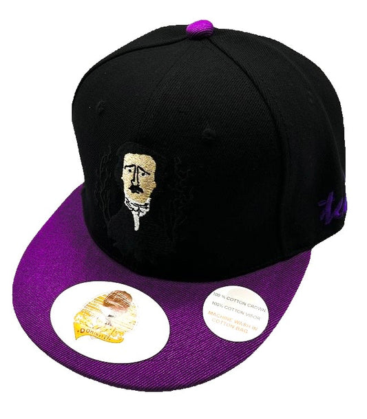Edgar Allan Poe Black and Purple Baseball Hat - The Cap Dudes