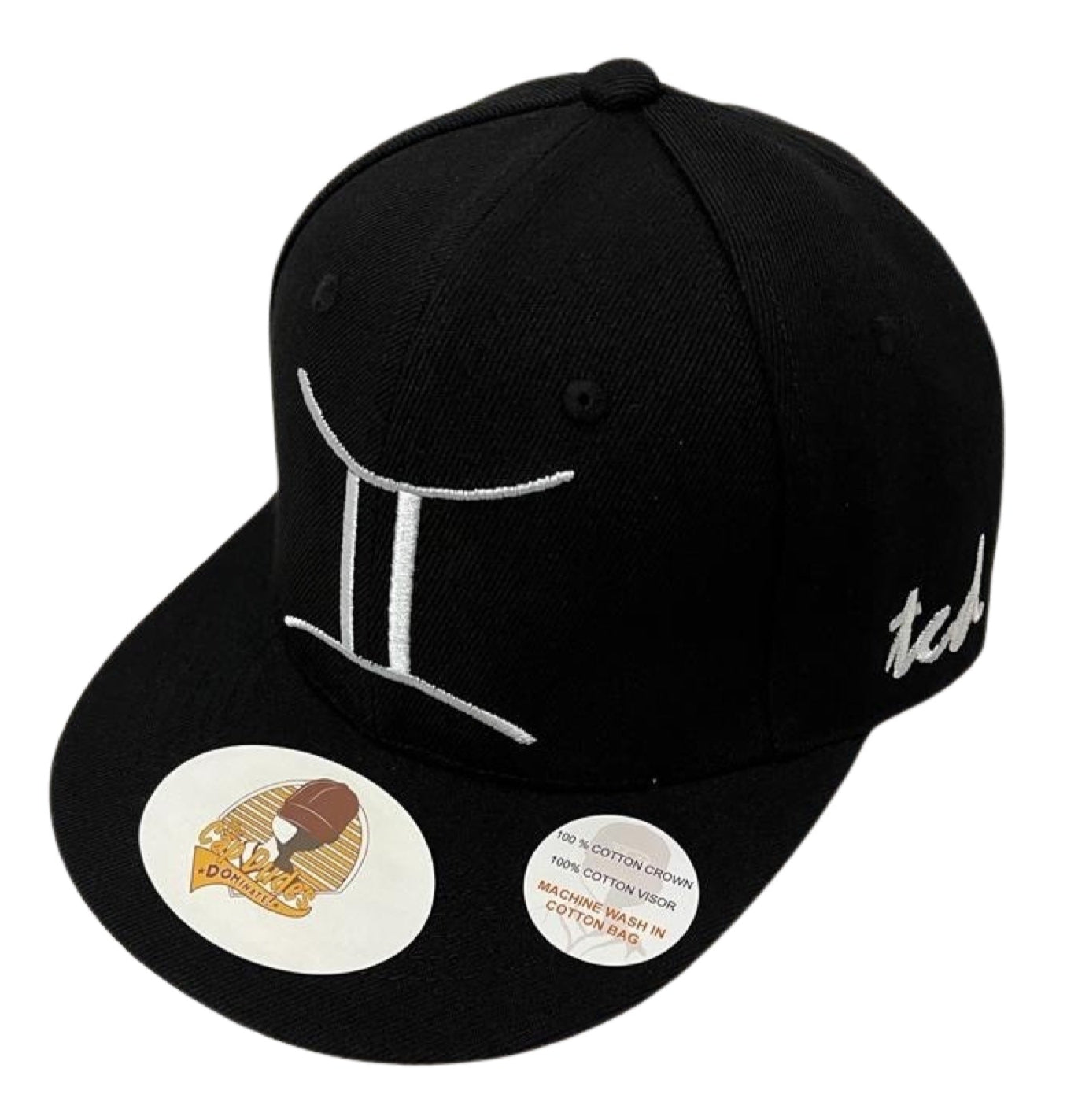 Gemini Horoscope Black Baseball Hat - The Cap Dudes - Front View