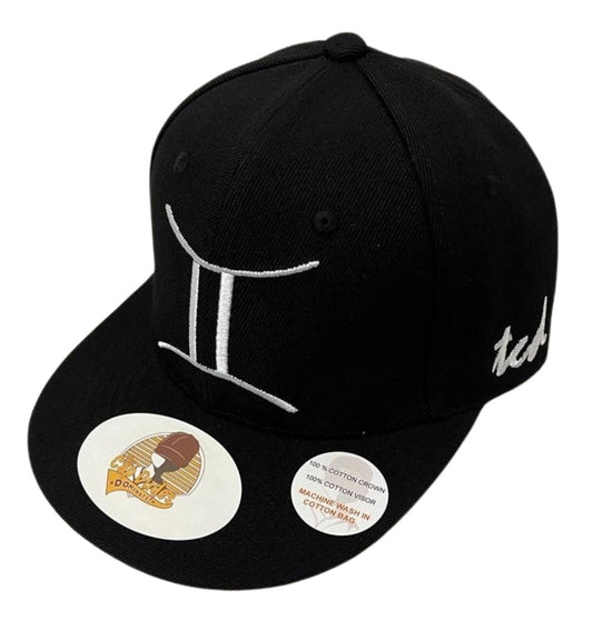 Gemini Horoscope Black Baseball Hat - The Cap Dudes - Front View