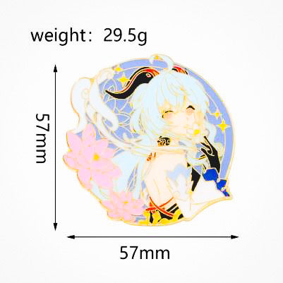 Genshin Impact - Japanese Manga - Anime Brooch Accessory - Ganyu - Measurement - Front