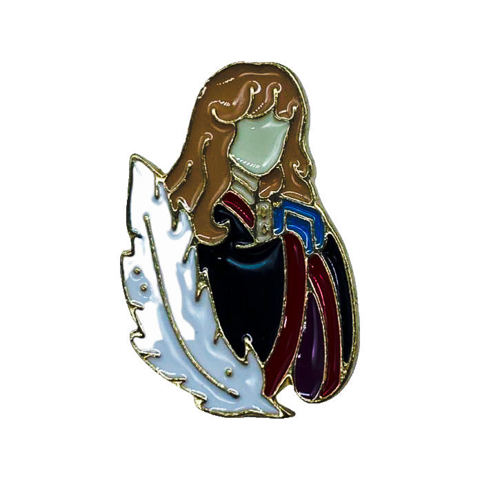 Harry Potter Brooch Accessory - Hermione Granger With White Feather - Front