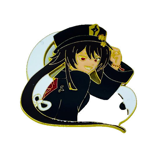 Hu Tao - Genshin Impact - Manga - Anime Brooch Accessory - Front