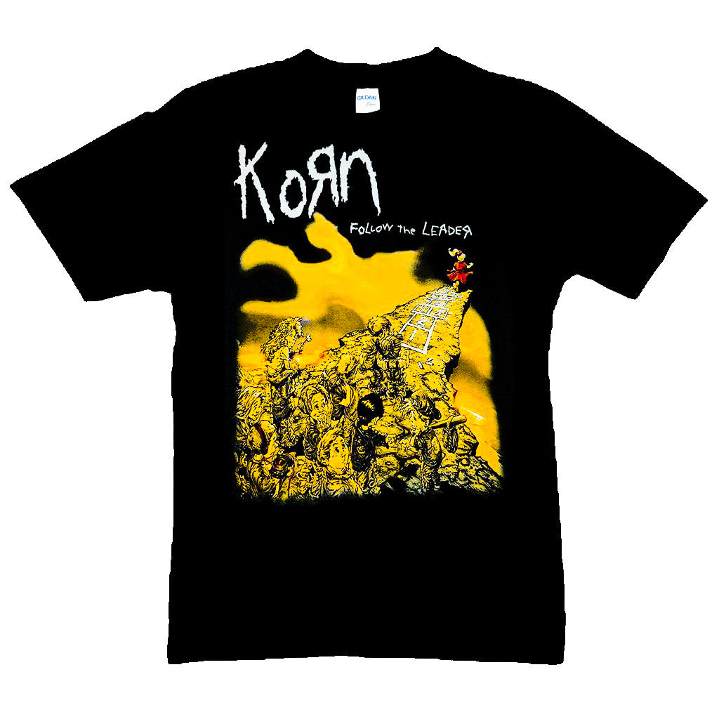 Korn Black T Shirt - Imported band Apparel - Follow The Leader