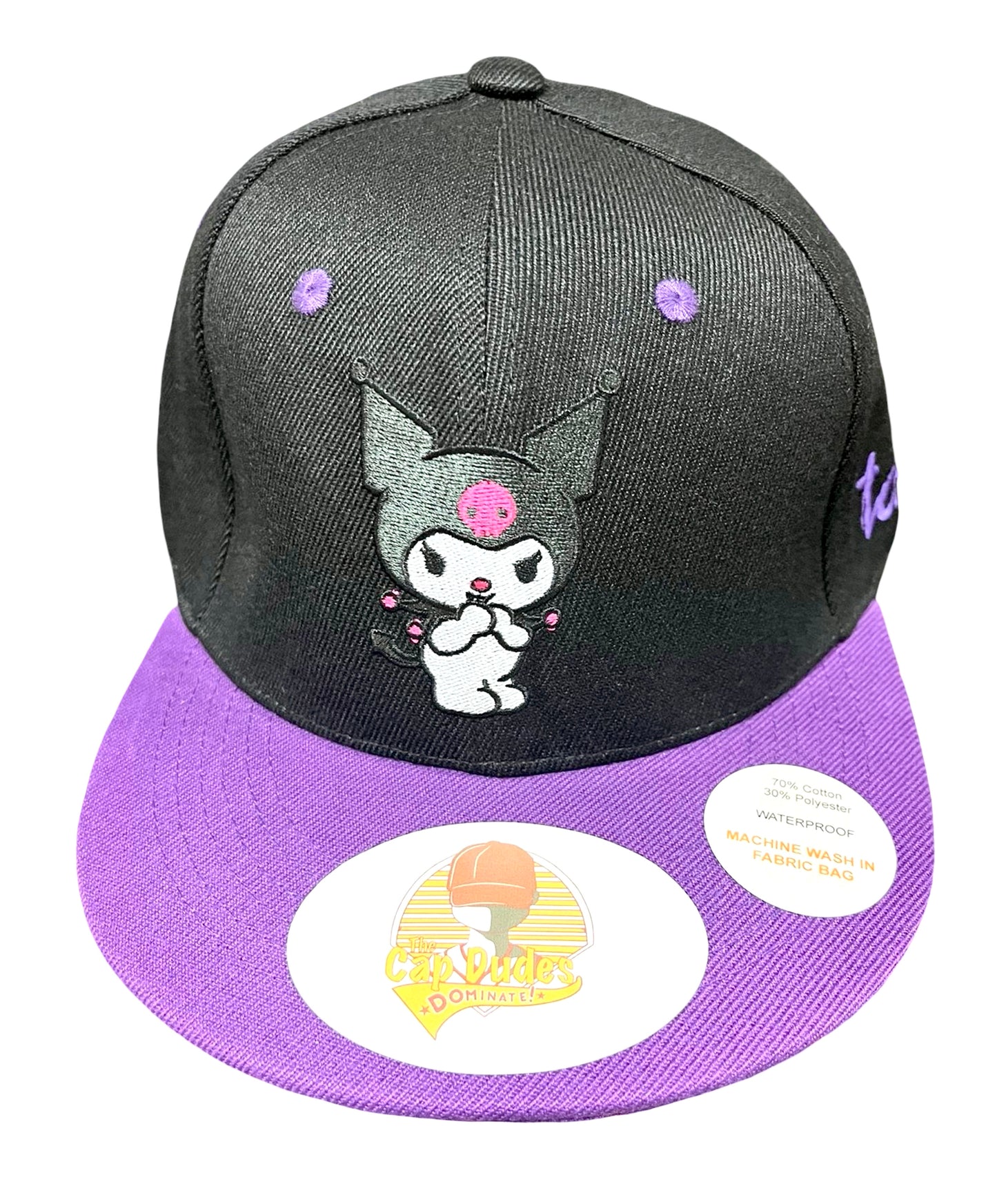 Kuromi Baseball Hat - Front View - The Cap Dudes