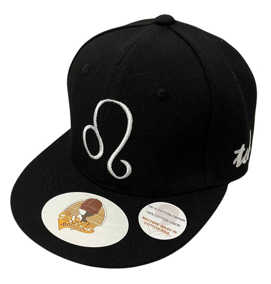 Leo Horoscope Black Baseball Hat - The Cap Dudes - Front View