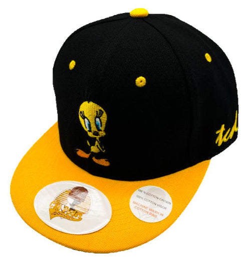 Looney Tunes Tweety Black and Yellow Baseball Hat - The Cap Dudes - Front View
