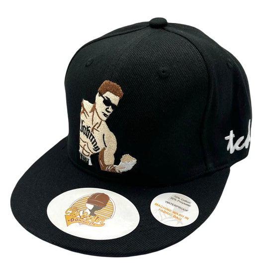 Mortal Kombat Johnny Cage Black Baseball Hat - Side View - The Cap Dudes