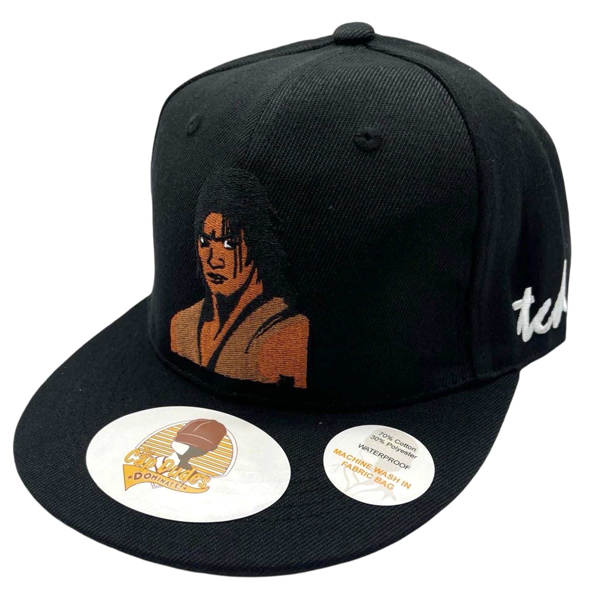 Mortal Kombat Liu Kang Black Baseball Hat - Side View - The Cap Dudes