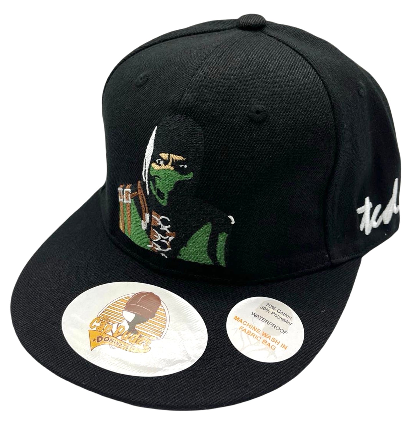 Mortal Kombat Reptile Black Baseball Hat - Side View - The Cap Dudes