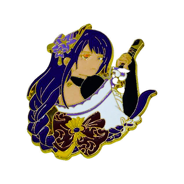Raiden Shogun - Genshin Impact - Manga - Anime Brooch Accessory - Front