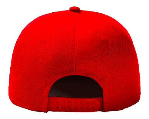 Red Baseball Hat - Double Snapback 9Fifty Style - The Cap Dudes - Back View
