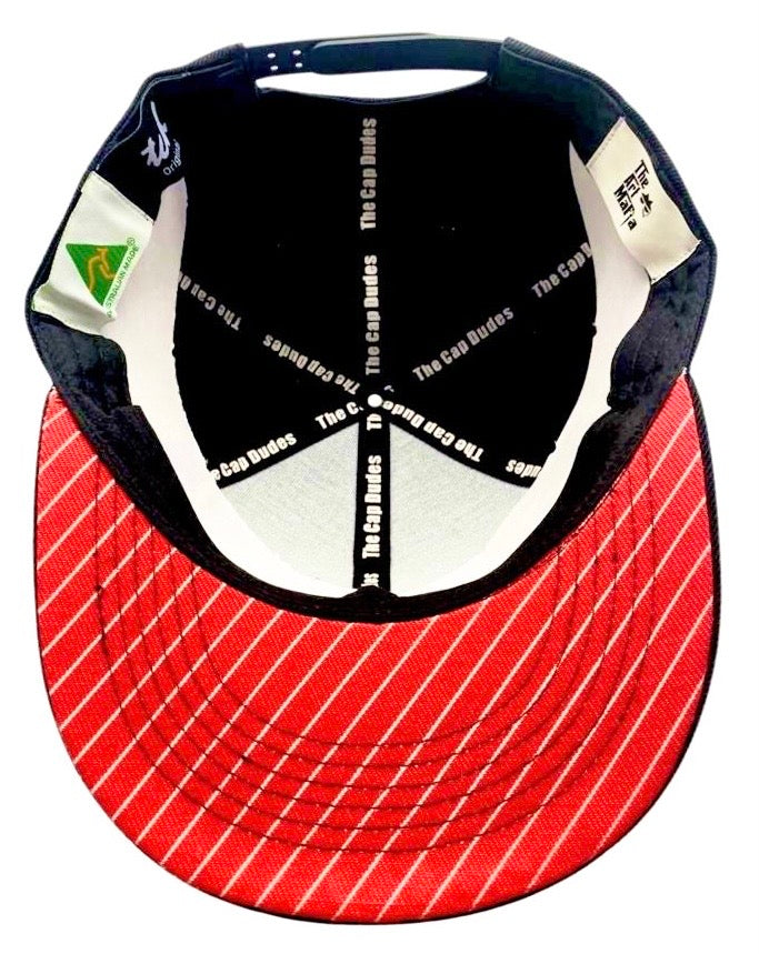Red Tie Baseball Hat - Under Brim - The Cap Dudes
