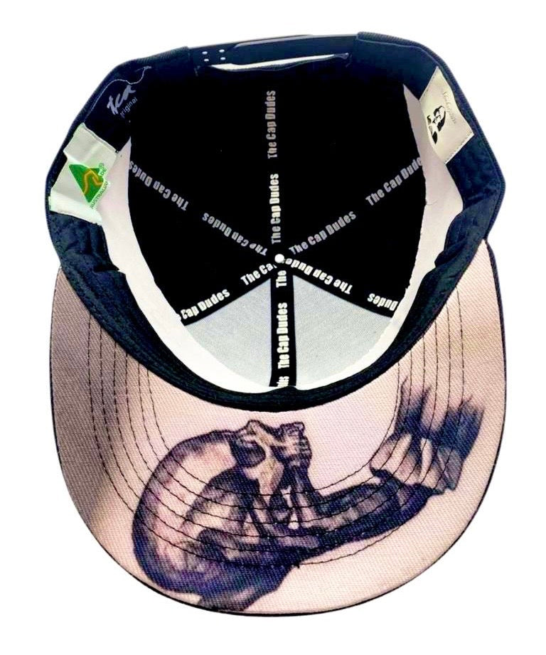 Shakespeare Hamlet Yorick's Skull Baseball Hat - Under Brim - The Cap Dudes