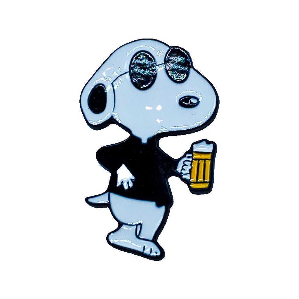 Snoopy - Black - Cartoon - Peanuts Characters Brooch Accessory - Front