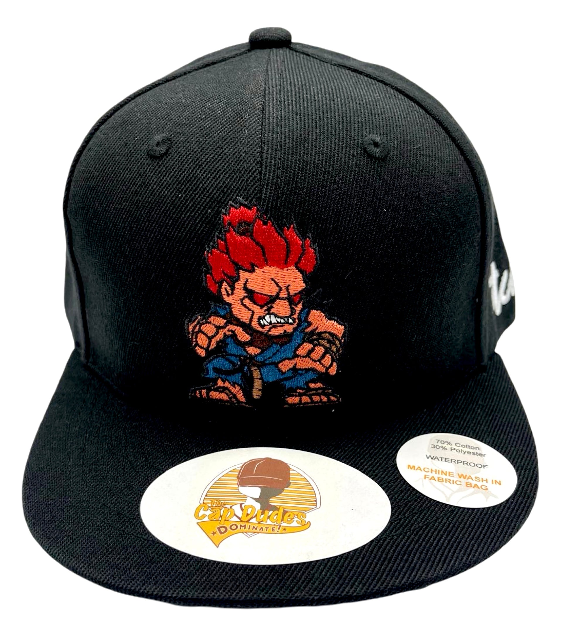 Street Fighter Akuma Baseball Hat - Front View - The Cap Dudes