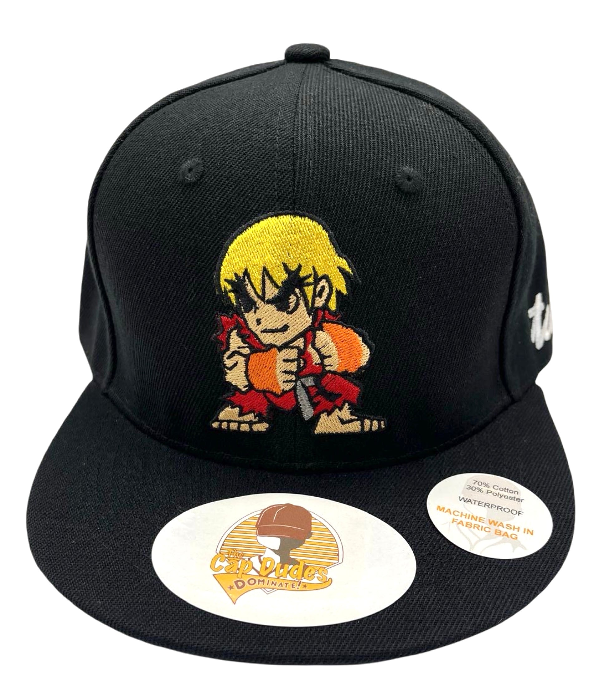 Street Fighter Ken Baseball Hat - Front View - The Cap Dudes
