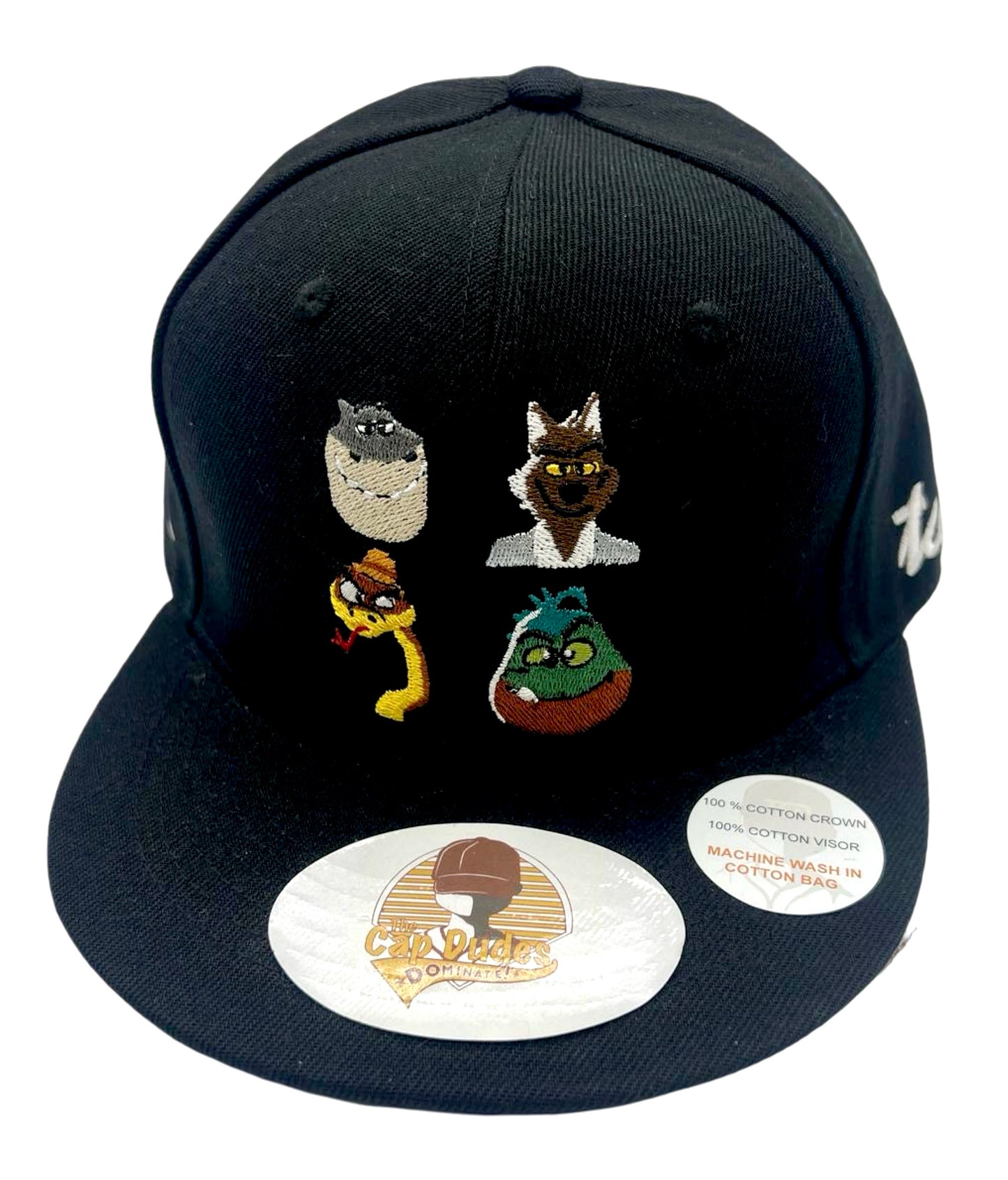 The Bad Guys Cartoon Baseball Hat - Front View - The Cap Dudes