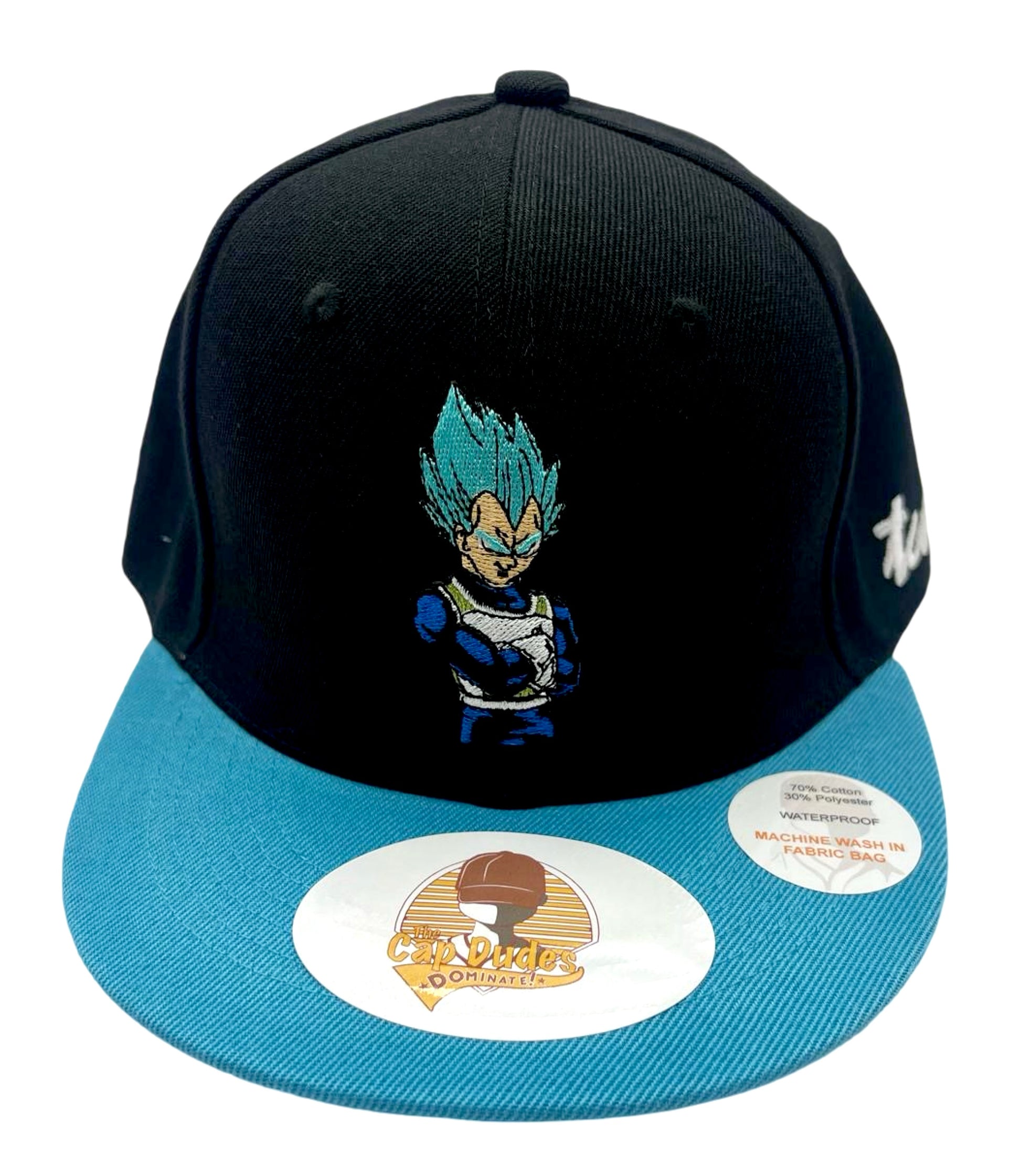 Vegeta DBZ Baseball Hat - Front View - The Cap Dudes