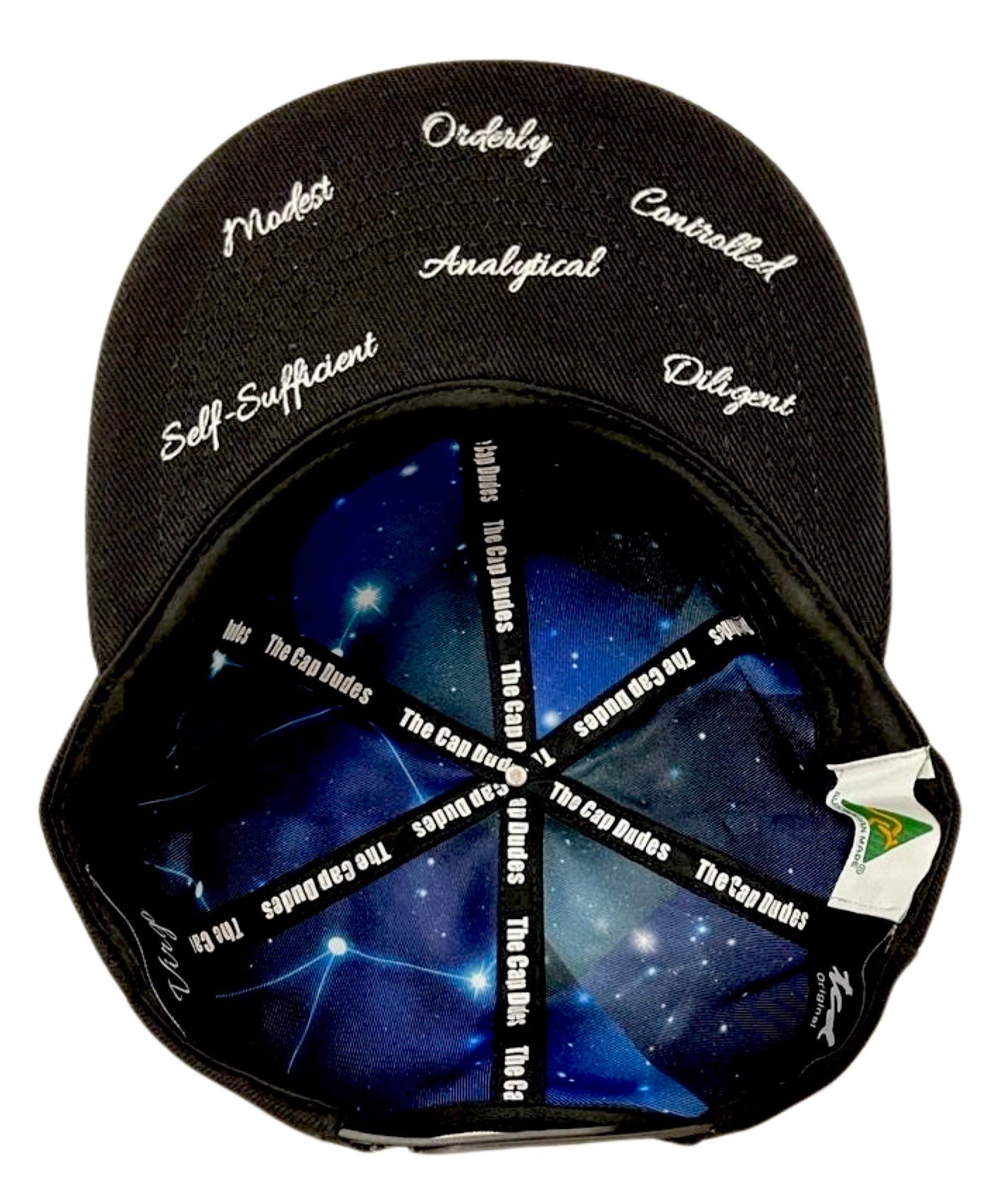 Virgo Horoscope Black Baseball Hat - Under Brim - The Cap Dudes