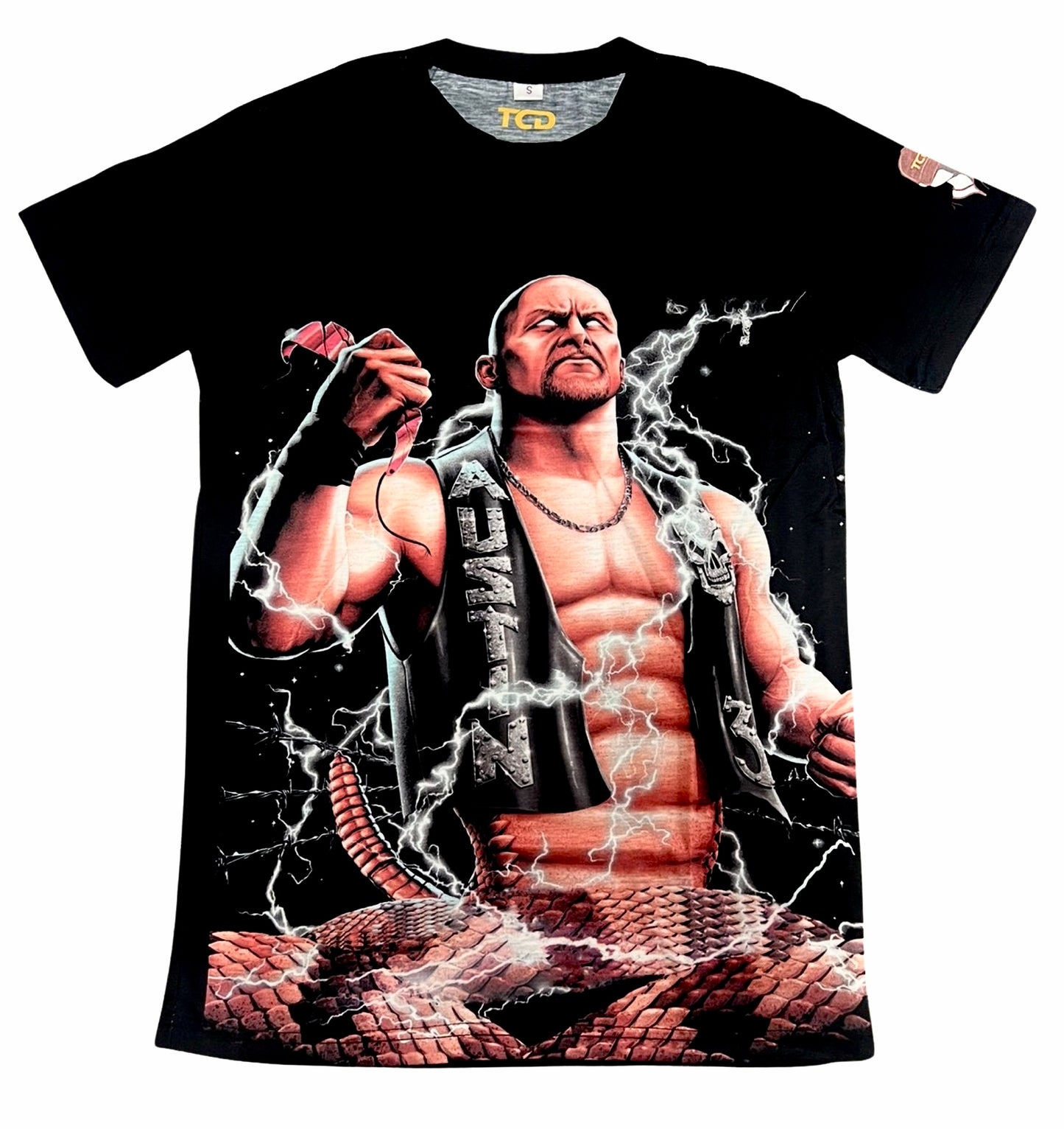 WWE Stone Cold Black T-Shirt - The Cap Dudes