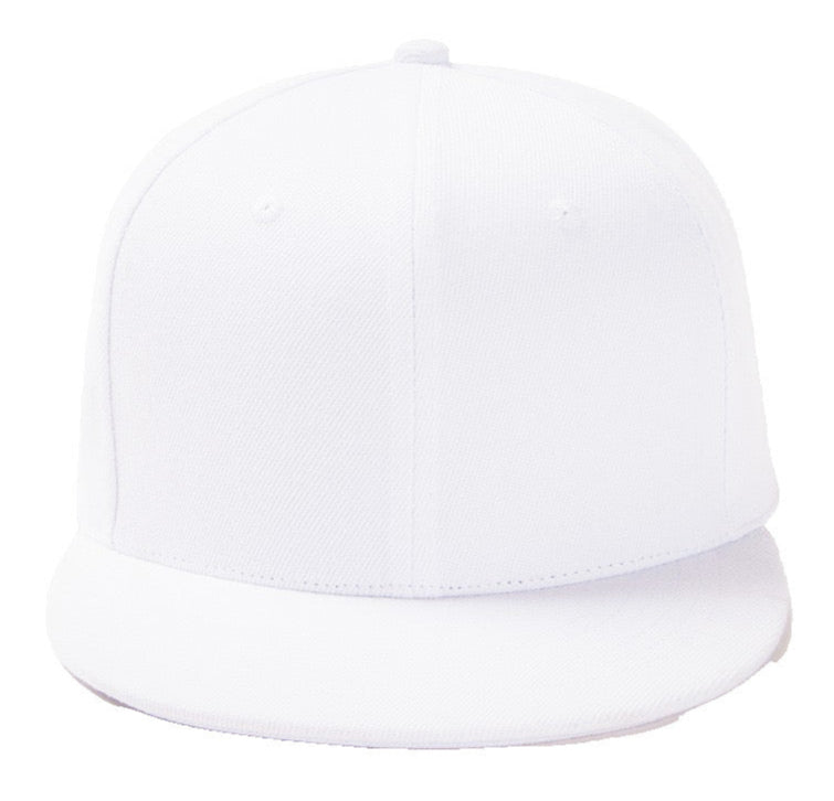 White Baseball Hat - Double Snapback 9Fifty Style - The Cap Dudes - Front View