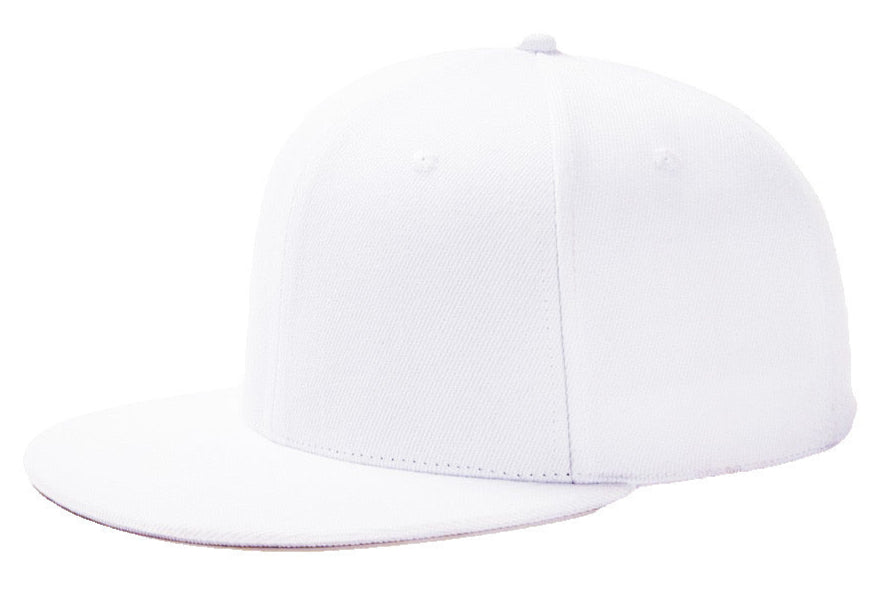 White Baseball Hat - Double Snapback 9Fifty Style - The Cap Dudes - Side Angled View