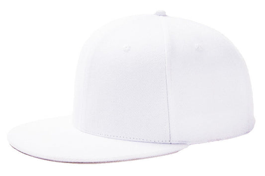 White Baseball Hat - Double Snapback 9Fifty Style - The Cap Dudes - Side Angled View