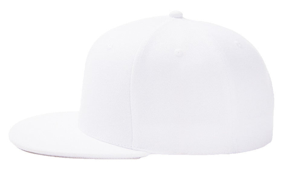White Baseball Hat - Double Snapback 9Fifty Style - The Cap Dudes - Side View