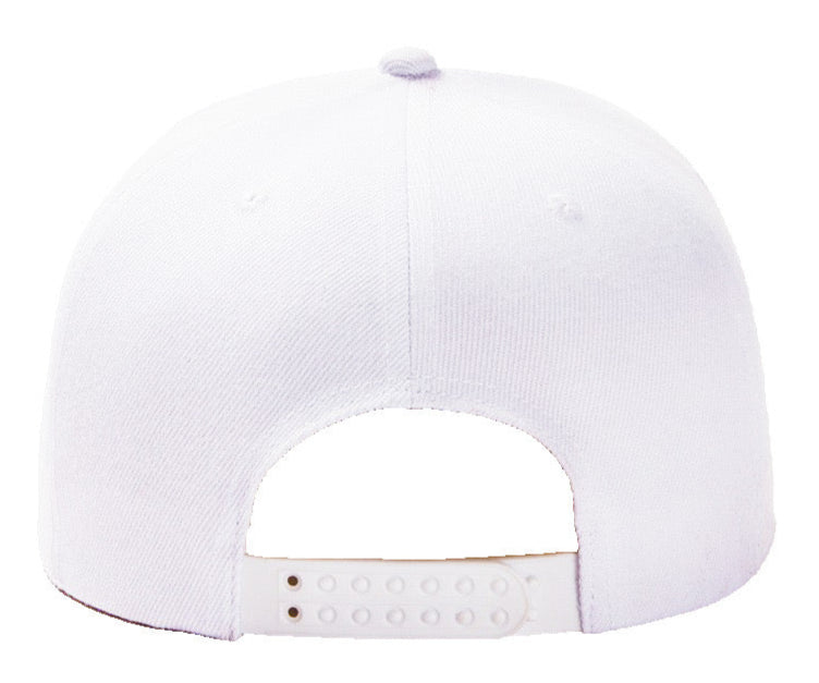 White Baseball Hat - Double Snapback 9Fifty Style - The Cap Dudes - Back View