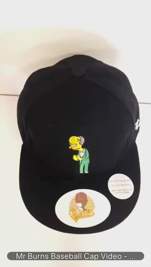 Mr Burns The Simpsons Baseball Cap Video - The Cap Dudes