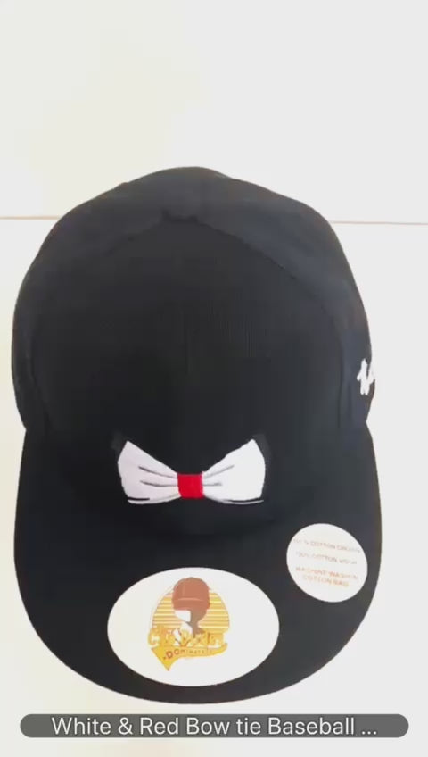 Red & White Bow Tie Baseball Cap Video - The Cap Dudes
