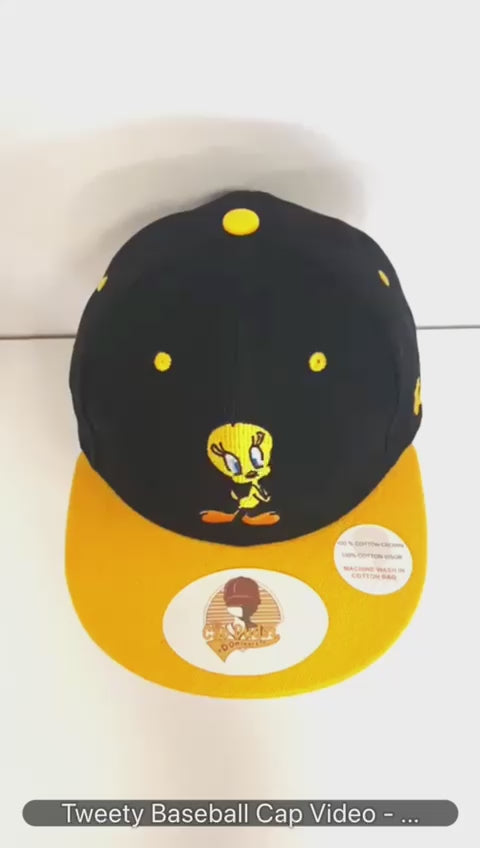 Tweety Looney Tunes Baseball Cap Video - The Cap Dudes