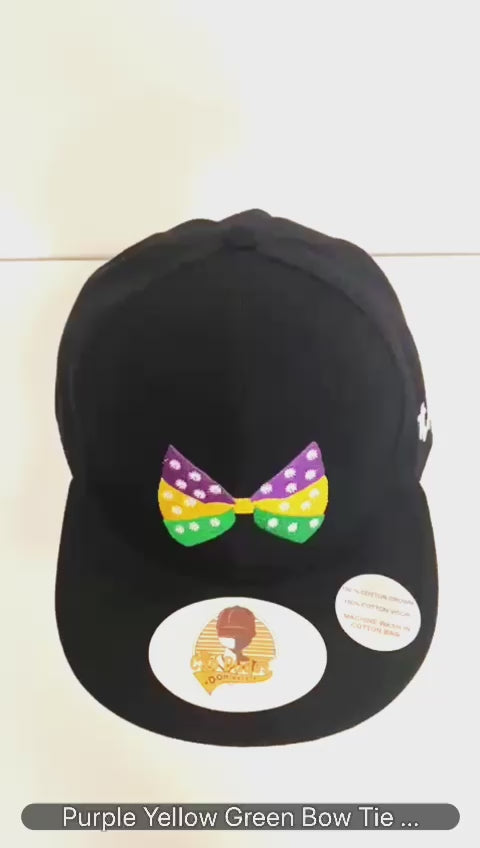 Purple Yellow Green Bow Tie Baseball Cap Video - The Cap Dudes