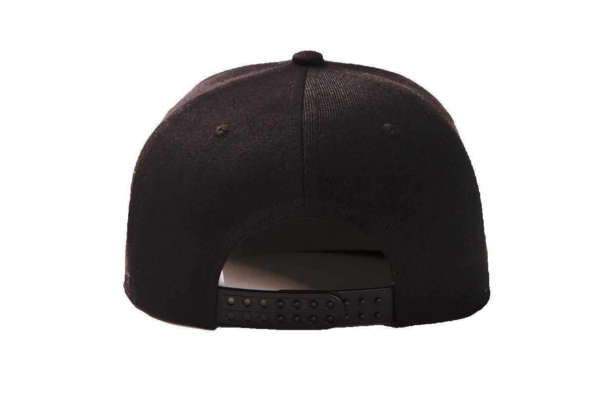 ACDC Black Baseball Cap - Snapback Adjustable - The Cap Dudes - Back View