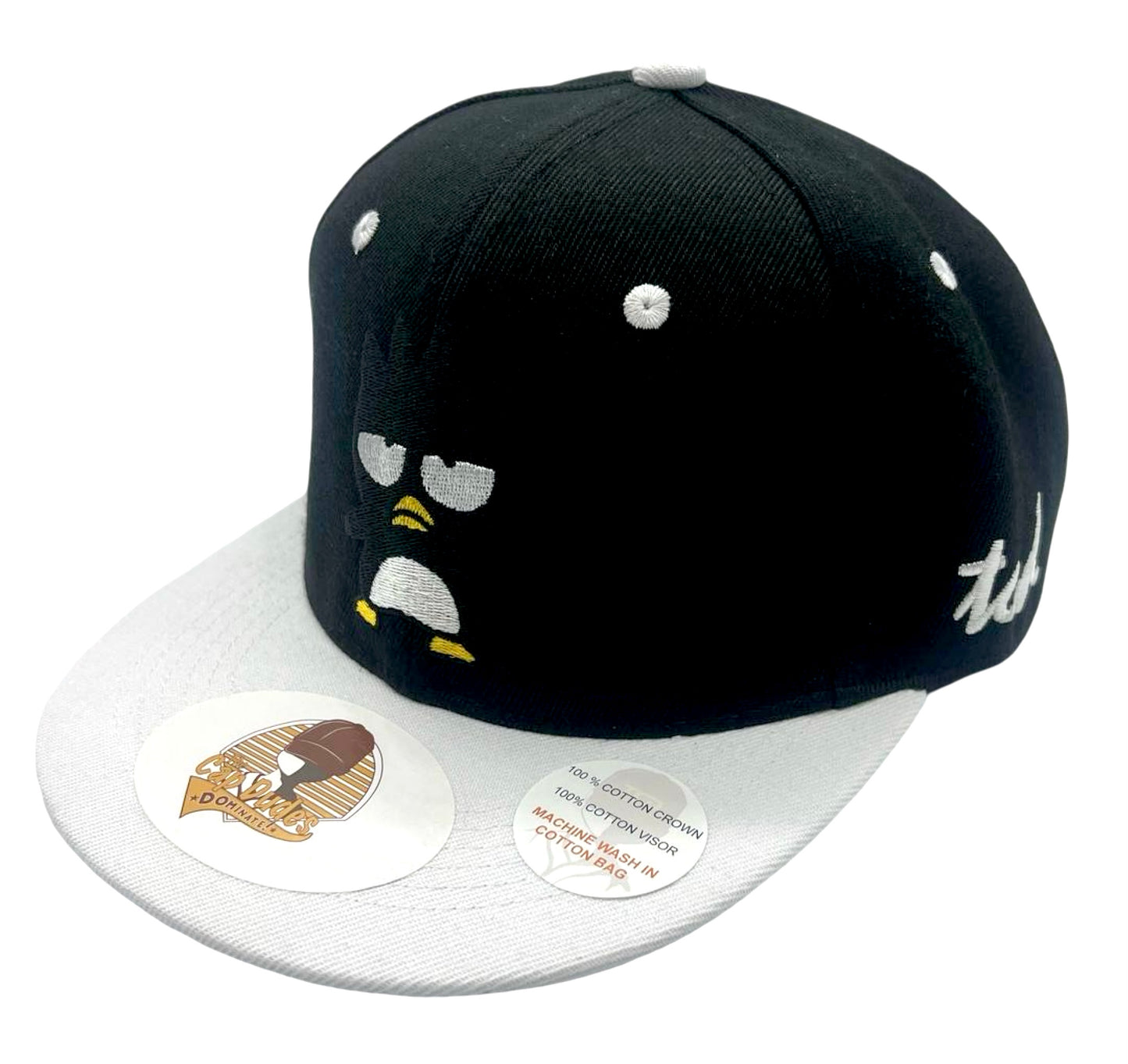 Badtz-Maru Black and White Baseball Hat - The Cap Dudes