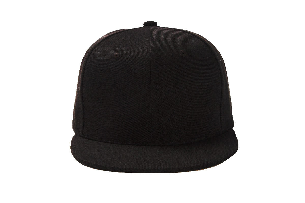 Black Baseball Hat-Double Snapback 9Fifty Style 100% Cotton-The Cap Dudes-Front View