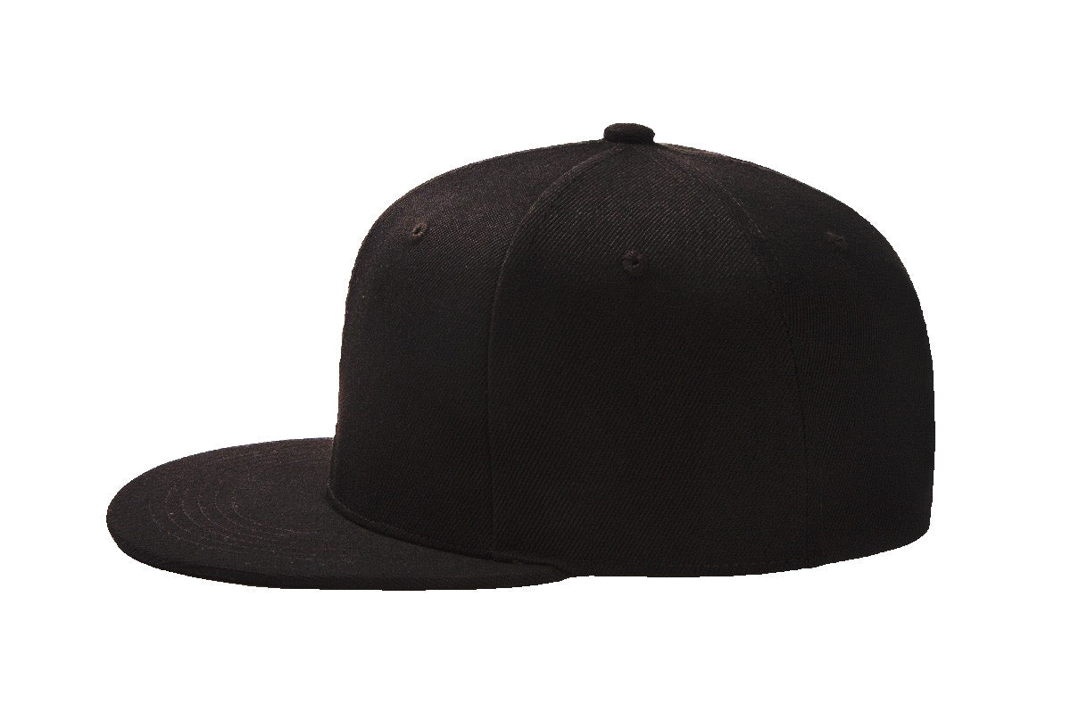 Black Baseball Hat-Double Snapback 9Fifty Style 100% Cotton-The Cap Dudes-Side View