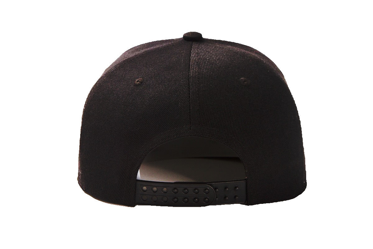 Black Baseball Hat Snapback Adjustable-The Cap Dudes-Back View