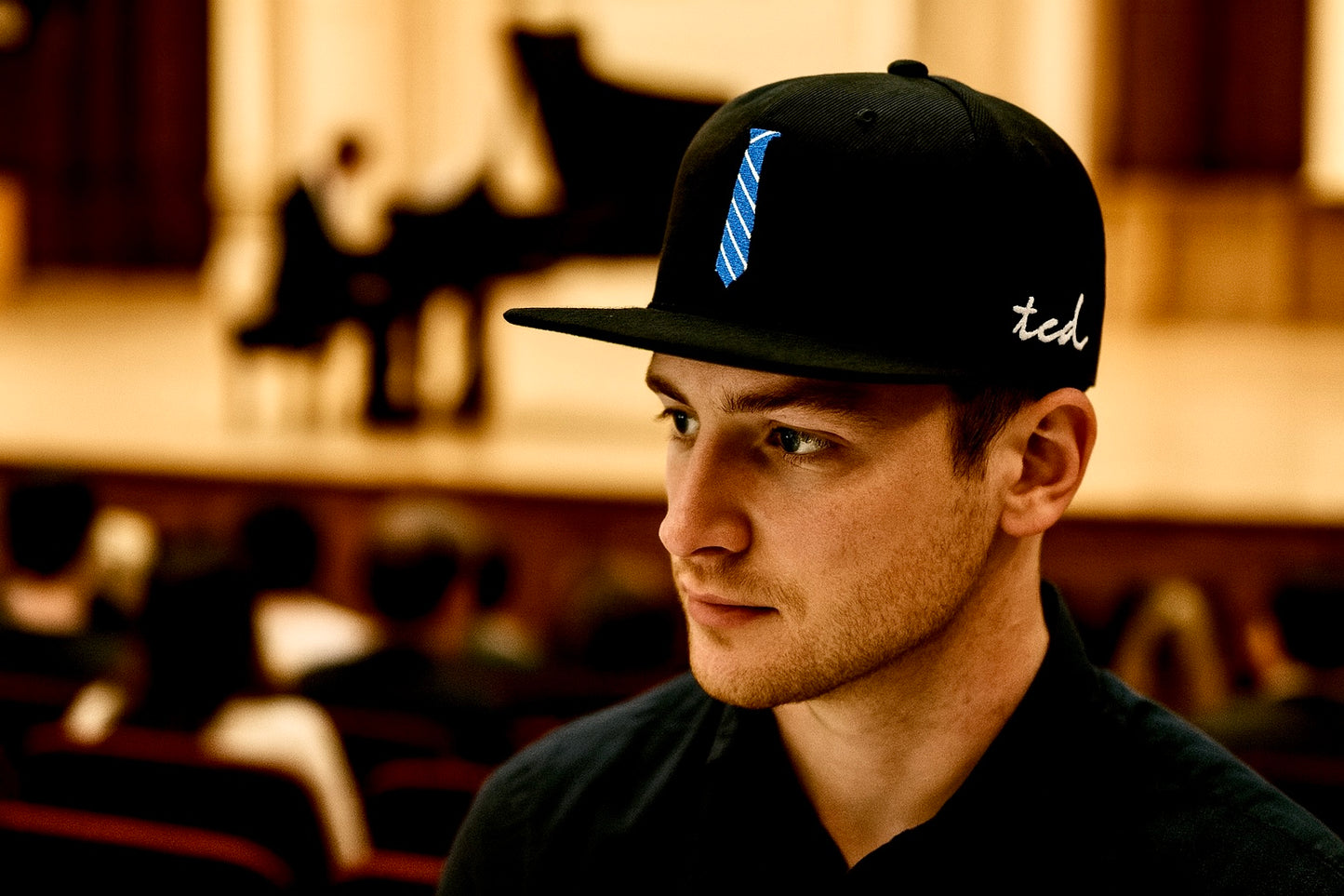 Blue Tie Baseball Hat - Patented Unique Under Brim Design