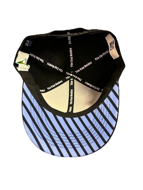 Blue Bowtie Black Baseball Hat - Patented Unique Under Brim Design - The Cap Dudes