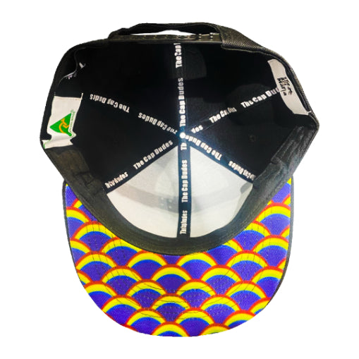  Rainbow Bowtie Black Baseball Hat - Patented Unique Under Brim Design - The Cap Dudes