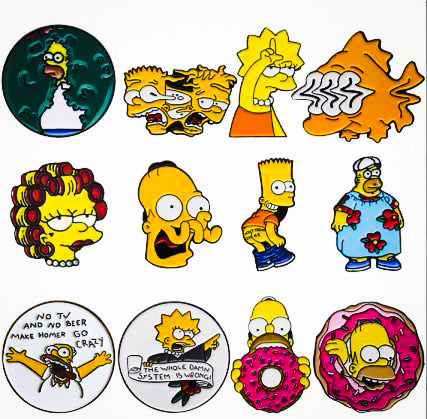 Cartoon - Simpsons Characters Brooch Accessories - Front