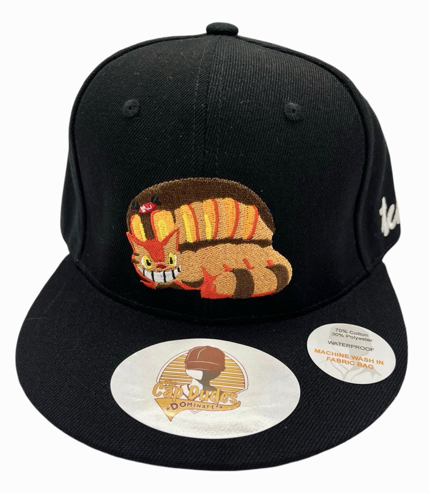 Catbus Black Baseball Hat My Neighbor Totoro - Front View - The Cap Dudes
