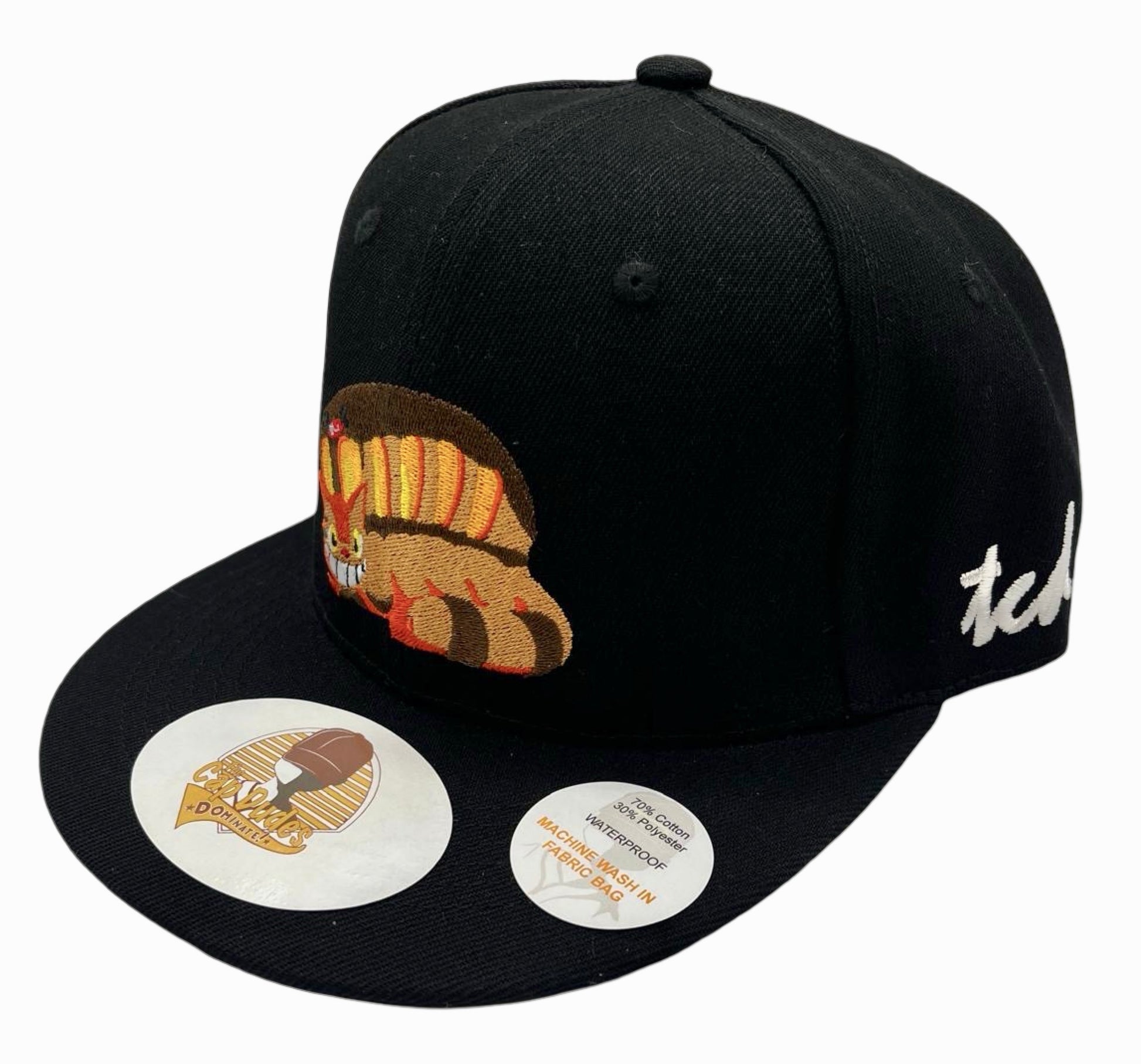 Catbus Black Baseball Hat My Neighbor Totoro - Side View - The Cap Dudes